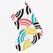 カラフル,モダン,おもしろい，明るい幾何学的グラフィック ラージクリスマスストッキング (裏面 (吊り時))