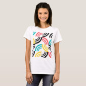 カラフル,モダン,おもしろい,明るい幾何学的グラフィック Tシャツ (正面フル)