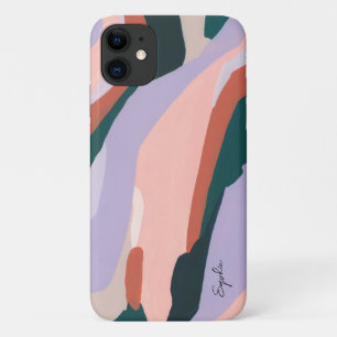 カラフル モダン アブストラクトアート オーダーネーム iPhone 11 ケース