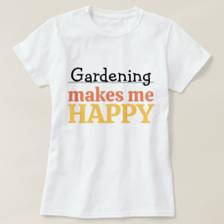 カラフル モダン ガーデニング ハッピー 引用 Tシャツ