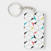 カラフル,モダン，明るい，トレンディーの幸せなキューブ キーホルダー (正面)