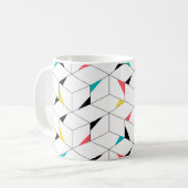 カラフル,モダン，明るい，トレンディーの幸せなキューブ コーヒーマグカップ (正面左)
