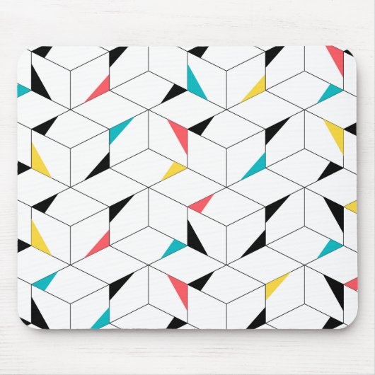 カラフル,モダン，明るい，トレンディーの幸せなキューブ マウスパッド (正面)