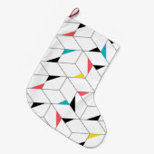 カラフル,モダン，明るい，トレンディーの幸せなキューブ ラージクリスマスストッキング (正面 (吊り時))