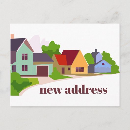 カラフル モダン 移転のお知らせ 新住所 ポストカード (正面)