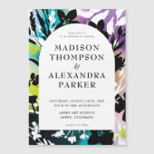 カラフル&ユニークフローラ結婚式招待状磁石 マグネット招待状 (正面)