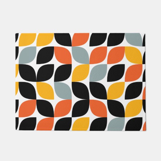 カラフル,ユニーク,トレンディー，都市葉の概念 ドアマット (正面)