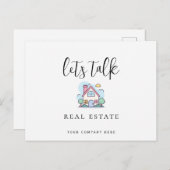 カラフル ライン アート 不動産について話そう ポストカード (正面/裏面)