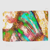 カラフル - ラスティックで荒々しい粗い仕上げ ゴルフタオル (横)