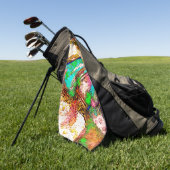 カラフル - ラスティックで荒々しい粗い仕上げ ゴルフタオル (グリーン)