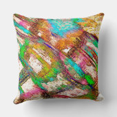 カラフル - ラフで荒々しい粗い仕上げ クッション (裏面)