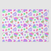 カラフル ラブ ハート ロマンチック ガーリー パターン モダン 薄葉紙 (正面)