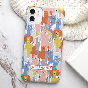 カラフル・ラマ iPhone 15ケース