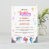 カラフル リトル シャーク キッズ バースデーパーティ 招待状 (スタンド正面)