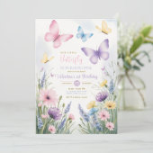 カラフル リトル バタフライは1歳になります 招待状 (スタンド正面)