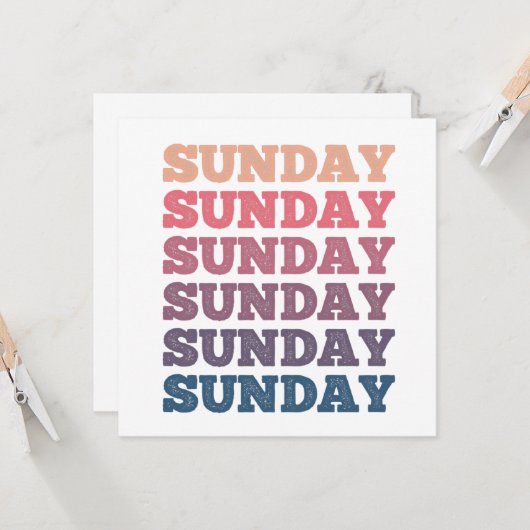 カラフル リピート サンデー サンデー サンデー 招待状 (正面/裏面インサイチュ)