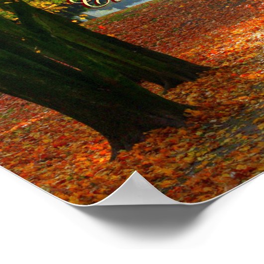 カラフル・リーフを使用したパーソナル化可能なカルペ・ディエム ポスター (角)