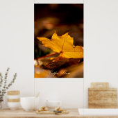 カラフル・リーフを使用したパーソナル化可能なカルペ・ディエム ポスター (キッチン)