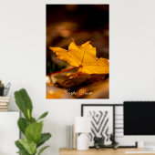 カラフル・リーフを使用したパーソナル化可能なカルペ・ディエム ポスター (ホームオフィス)