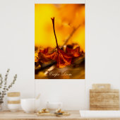 カラフル・リーフを使用したパーソナル化可能なカルペ・ディエム ポスター (キッチン)