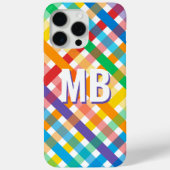 カラフル レインボー ストライプ モノグラム カスタム Case-Mate iPhoneケース (裏面)
