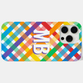 カラフル レインボー ストライプ モノグラム カスタム Case-Mate iPhoneケース (裏面 (横))
