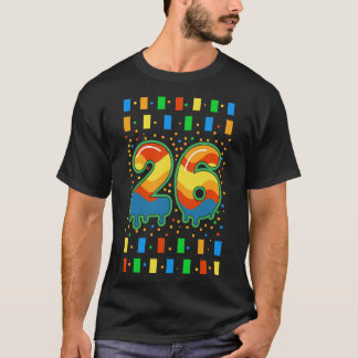 カラフル+レインボー+ドリップ+ナンバー26 Tシャツ