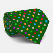 カラフル レインボー 水玉 グリーン ネクタイ (ロール)