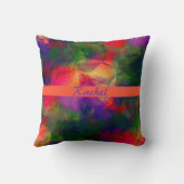 カラフル レトロ アブストラクト ヒッピ クッション (裏面)