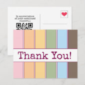 カラフル レトロ QRコード ビジネス サンクス ポストカード (正面/裏面)