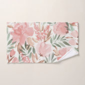 カラフル，ロマンチックな水彩花模様 バスタオルセット (ハンドタオル)