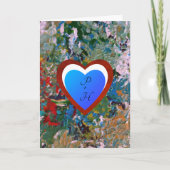 カラフル ロマンティック ハーツ バレンタイン グリーティング カード (正面)