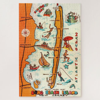 カラフル ロングビーチ島 20x30 地図  ジグソーパズル