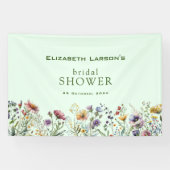 カラフル ワイルドフラワー フラワーブライダルシャワー 横断幕 (横)