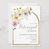 カラフル ワイルドフラワー ボヘミアンレッスン ディナー 招待状 (正面)