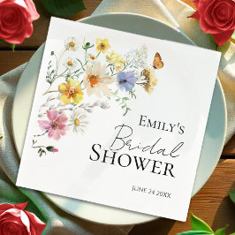 カラフル ワイルドフラワー ボヘミア ブライダル シャワー ナプキン スタンダードカクテルナプキン