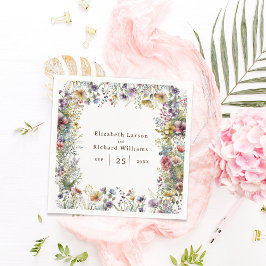 カラフル ワイルドフラワー 花 水彩 予算 スタンダードカクテルナプキン