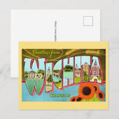 カラフル ヴィンテージ ウィチタ カンザス ポストカード (正面/裏面)