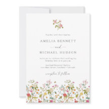 カラフル ヴィンテージ ウェディング インビテーション