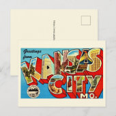 カラフル ヴィンテージ カンザスシティ ポストカード (正面/裏面)