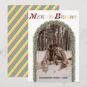 カラフル ヴィンテージ メリー＆ブライト あなたのアーチ フォト シーズンカード (正面/裏面)