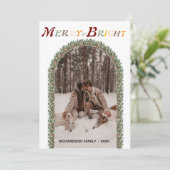 カラフル ヴィンテージ メリー＆ブライト あなたのアーチ フォト シーズンカード (スタンド正面)