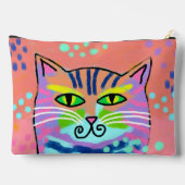 カラフル 三毛猫 アブストラクトアート アクセサリーポーチ (裏面)