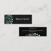 カラフル |円のドットパターン |アーモダント スキニー名刺 (正面/裏面)