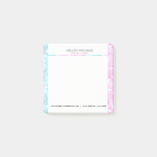 カラフル《写真》ぼけ味グリッター ポストイット (正面)