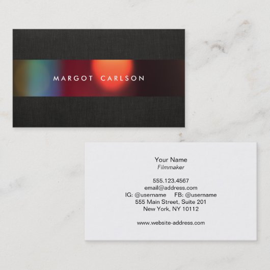 カラフル《写真》ぼけ味ブラックパーティーとイベントコーディネーター 名刺 (正面/裏面)