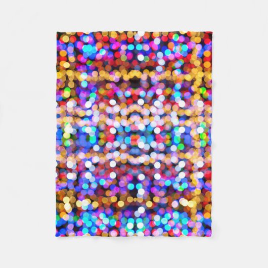 カラフル《写真》ぼけ味円パターン フリースブランケット (正面)