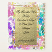 カラフル《写真》ぼけ味抽象芸術金ゴールドフレーム(&Butterfly) プランナー手帳 (裏面)