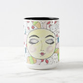 カラフル,平和な太陽 – 2トーンのコーヒーマグ ツートーンマグカップ (中央)