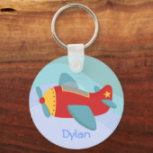 カラフル&愛らしい漫画飛行機 キーホルダー (正面)